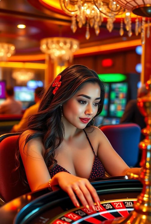Mobile phone displaying live roulette game interface